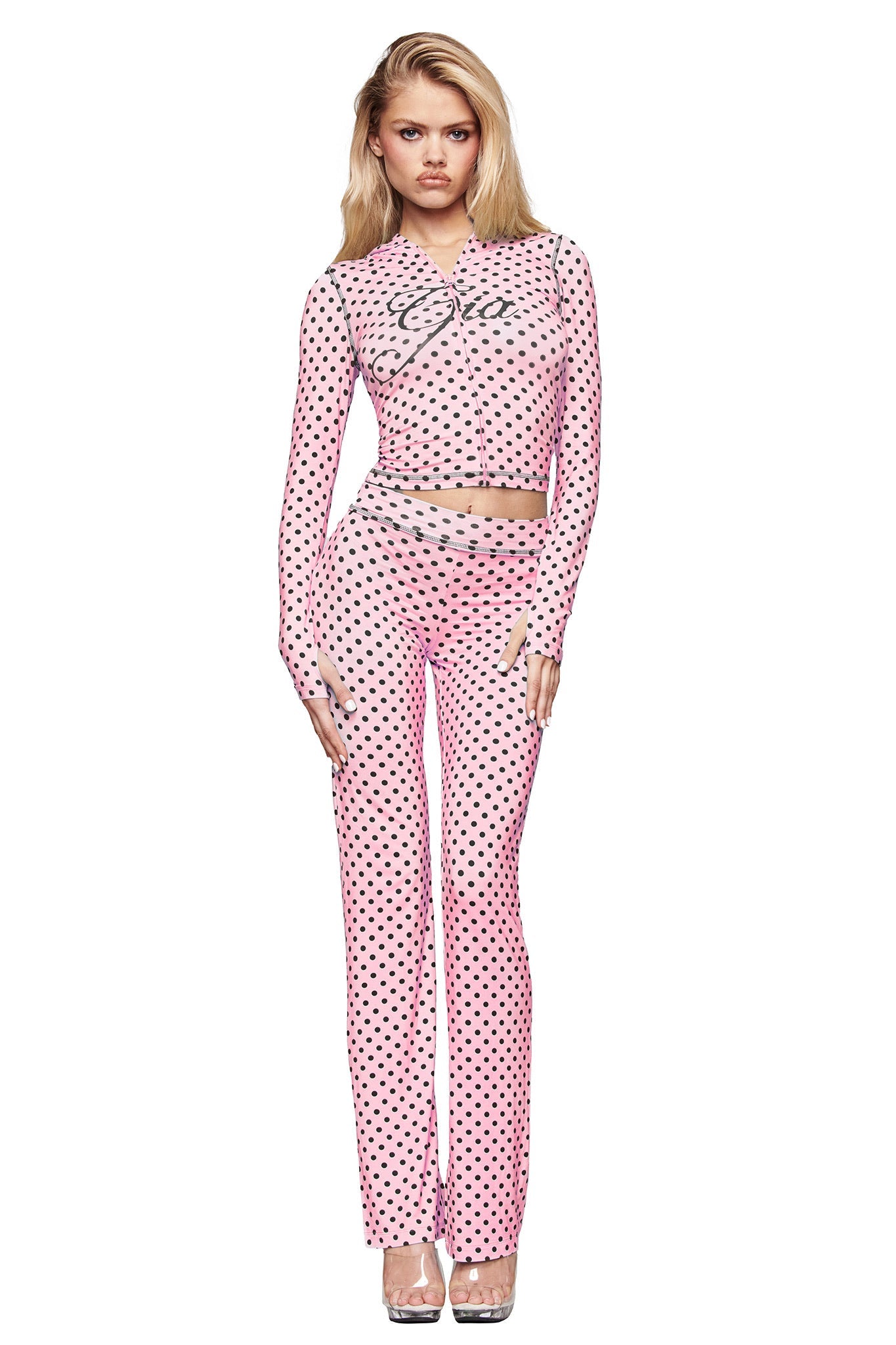 BLARE TRACKPANT - PINK POLKA DOT