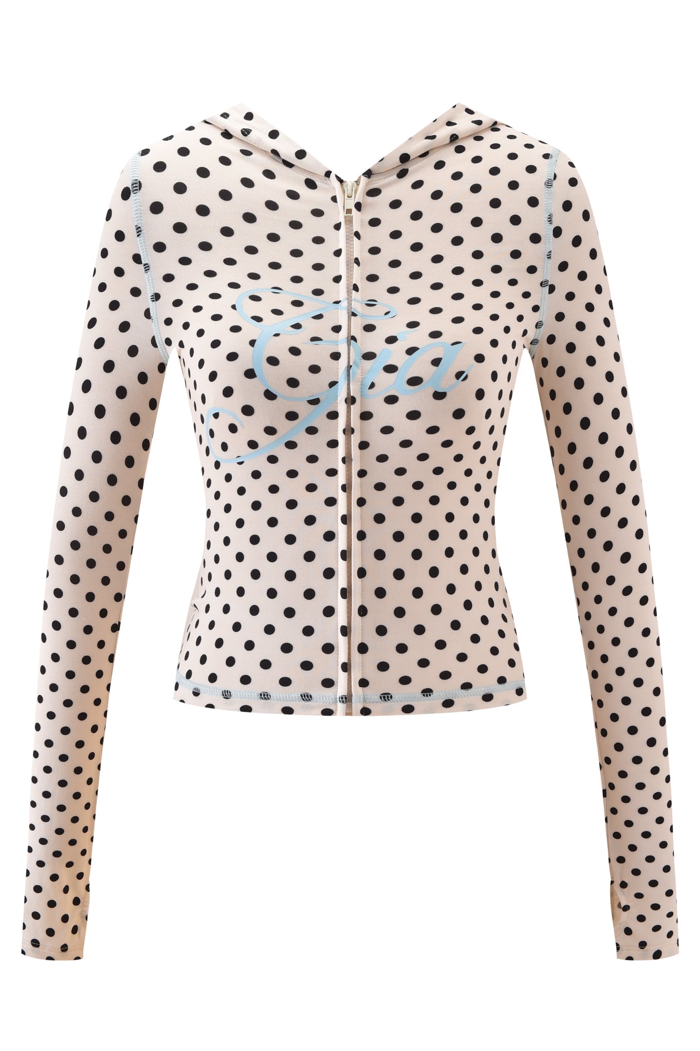 BLARE HOODIE - CREAM POLKA DOT