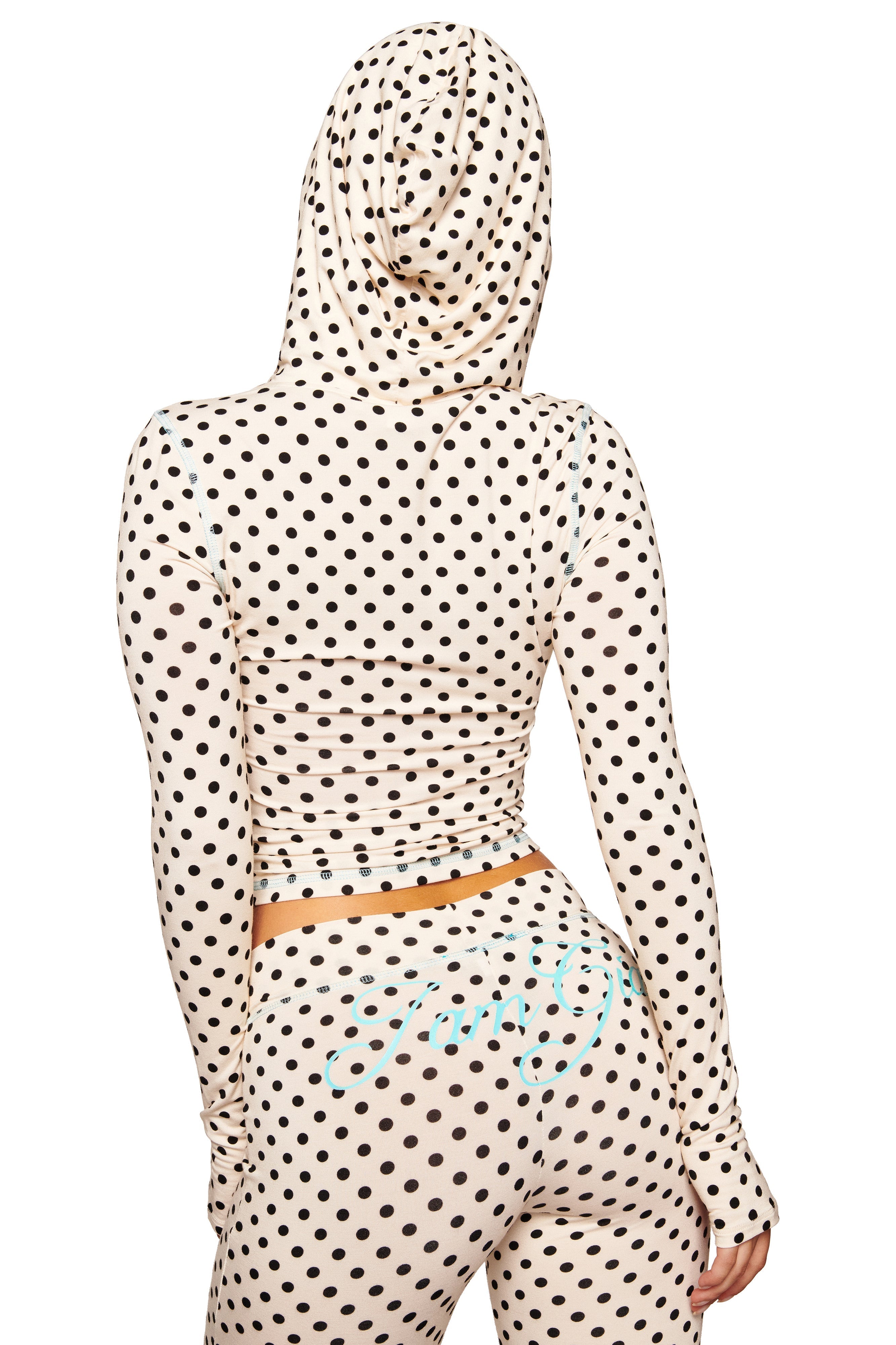 BLARE HOODIE - CREAM POLKA DOT