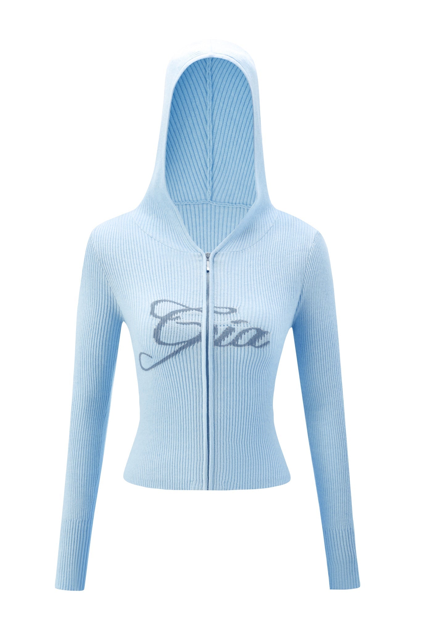 BLARE KNIT HOODIE - BLUE