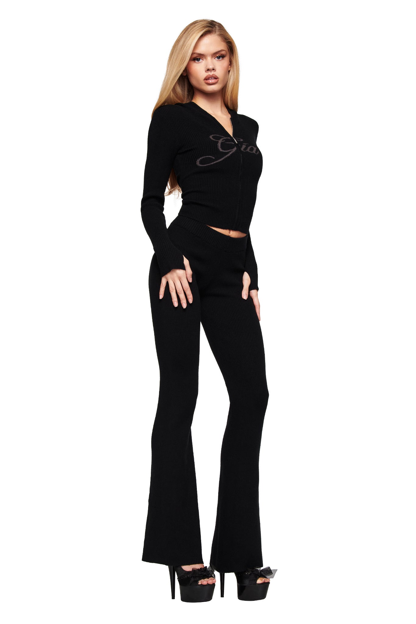 BLARE KNIT TRACKPANT - BLACK