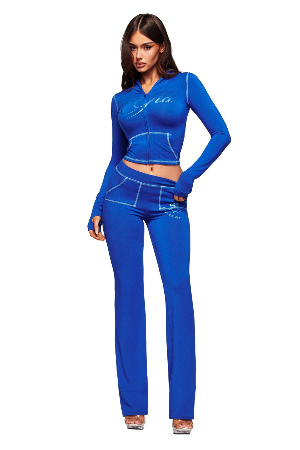 BLARE FORM POCKET HOODIE - COBALT FOIL