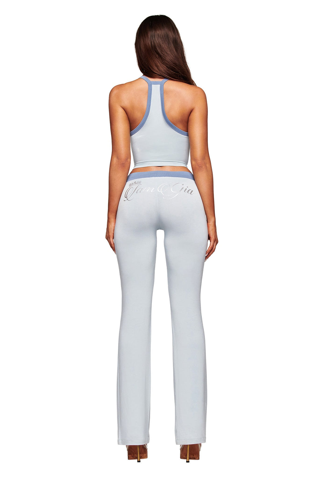 BLARE LOWER RISE TRACKPANT - TWO TONE POWDER BLUE