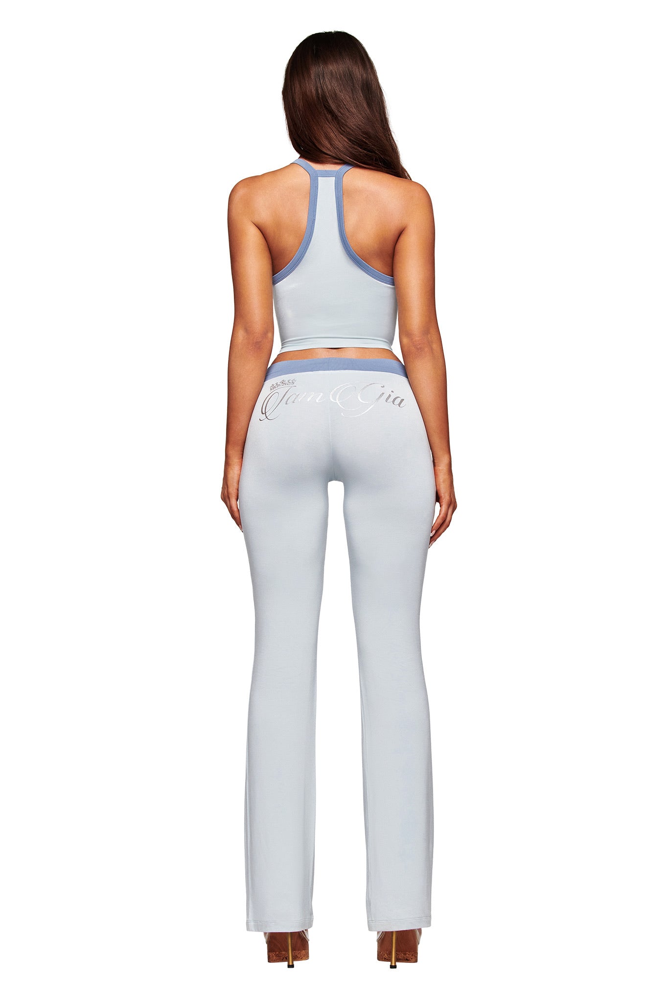 BLARE LOWER RISE TRACKPANT - TWO TONE POWDER BLUE