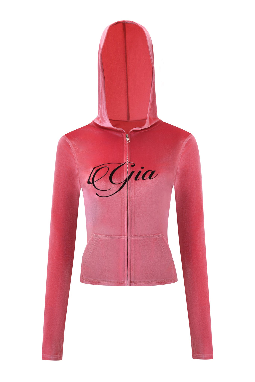BLARE VELOUR POCKET HOODIE - PINK