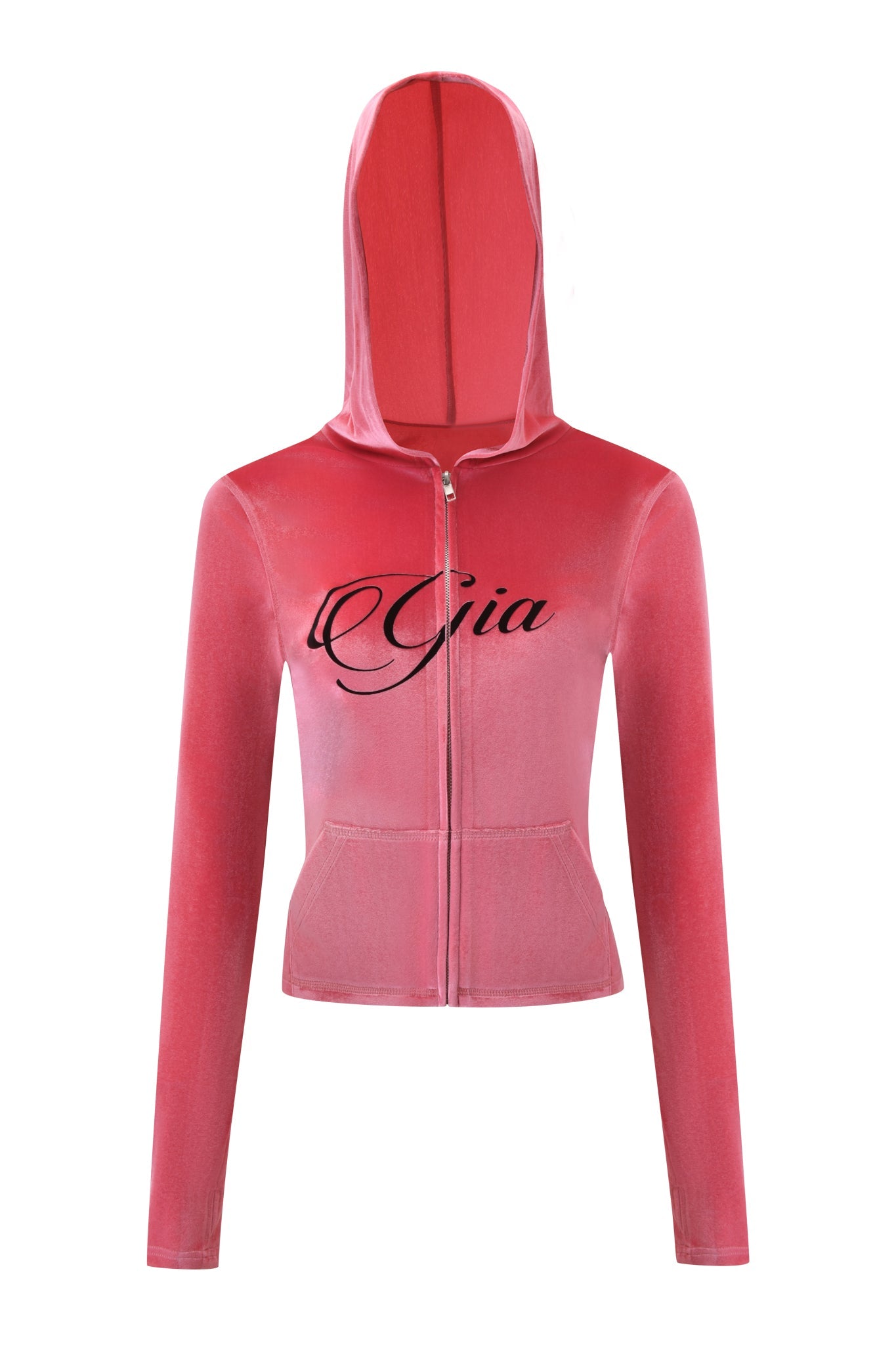 BLARE VELOUR POCKET HOODIE - PINK