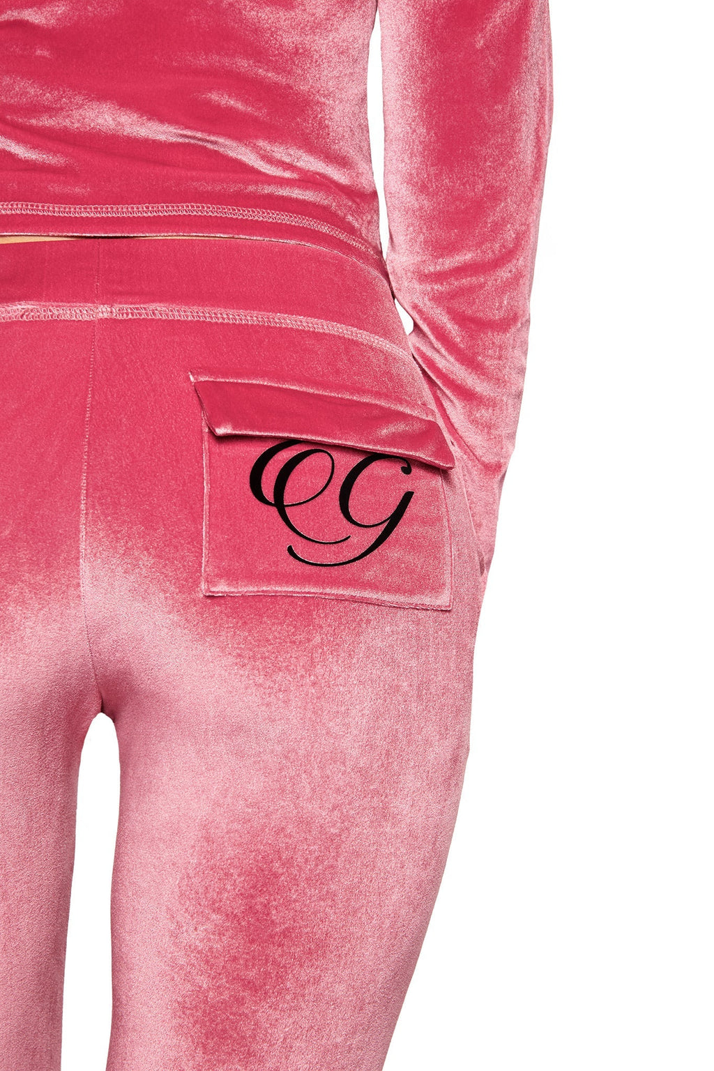 BLARE VELOUR POCKET TRACKPANT - PINK