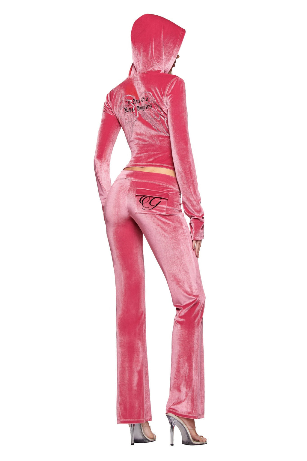BLARE VELOUR POCKET TRACKPANT - PINK