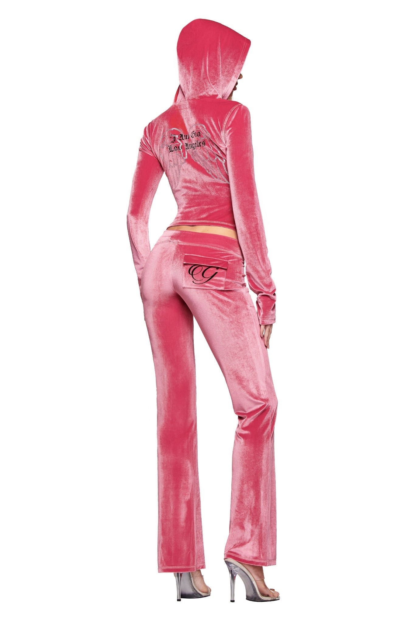 BLARE VELOUR POCKET TRACKPANT - PINK
