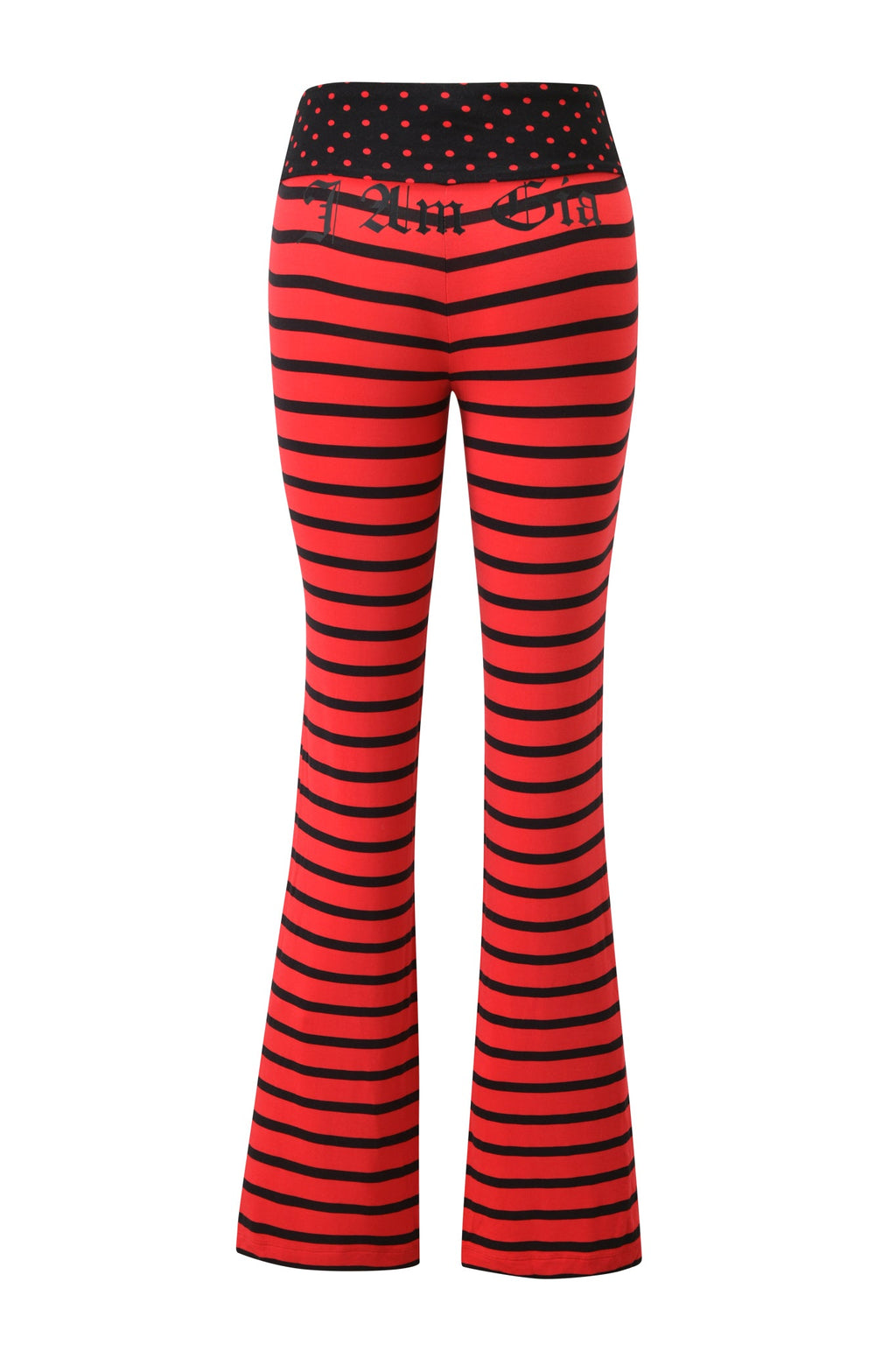 BLARE FOLDOVER TRACKPANT - RED AND BLACK STRIPE
