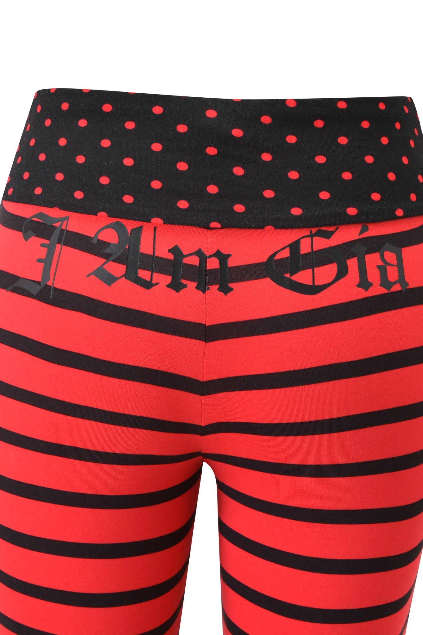 BLARE FOLDOVER TRACKPANT - RED AND BLACK STRIPE