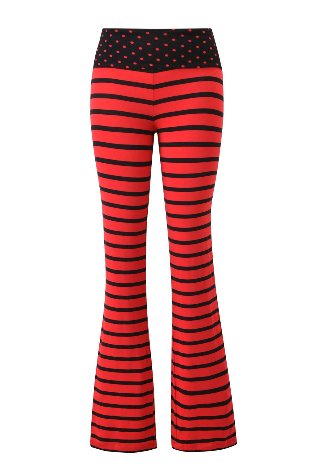 BLARE FOLDOVER TRACKPANT - RED AND BLACK STRIPE
