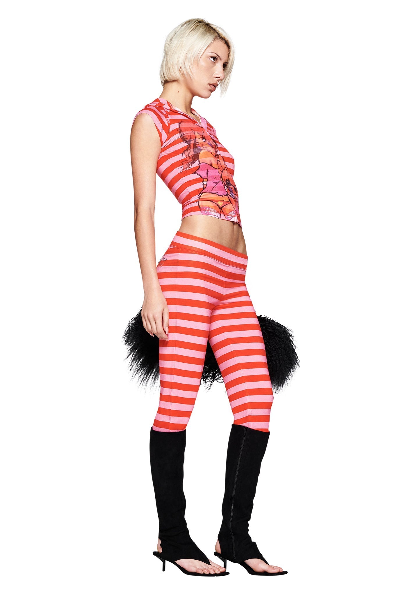 FAFI BLARE CAP SLEEVE SET - PINK STRIPE