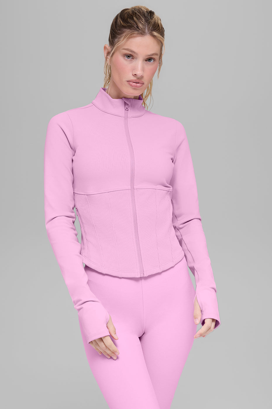 Airbrush Corset Full Zip Jacket - Candy Heart Pink