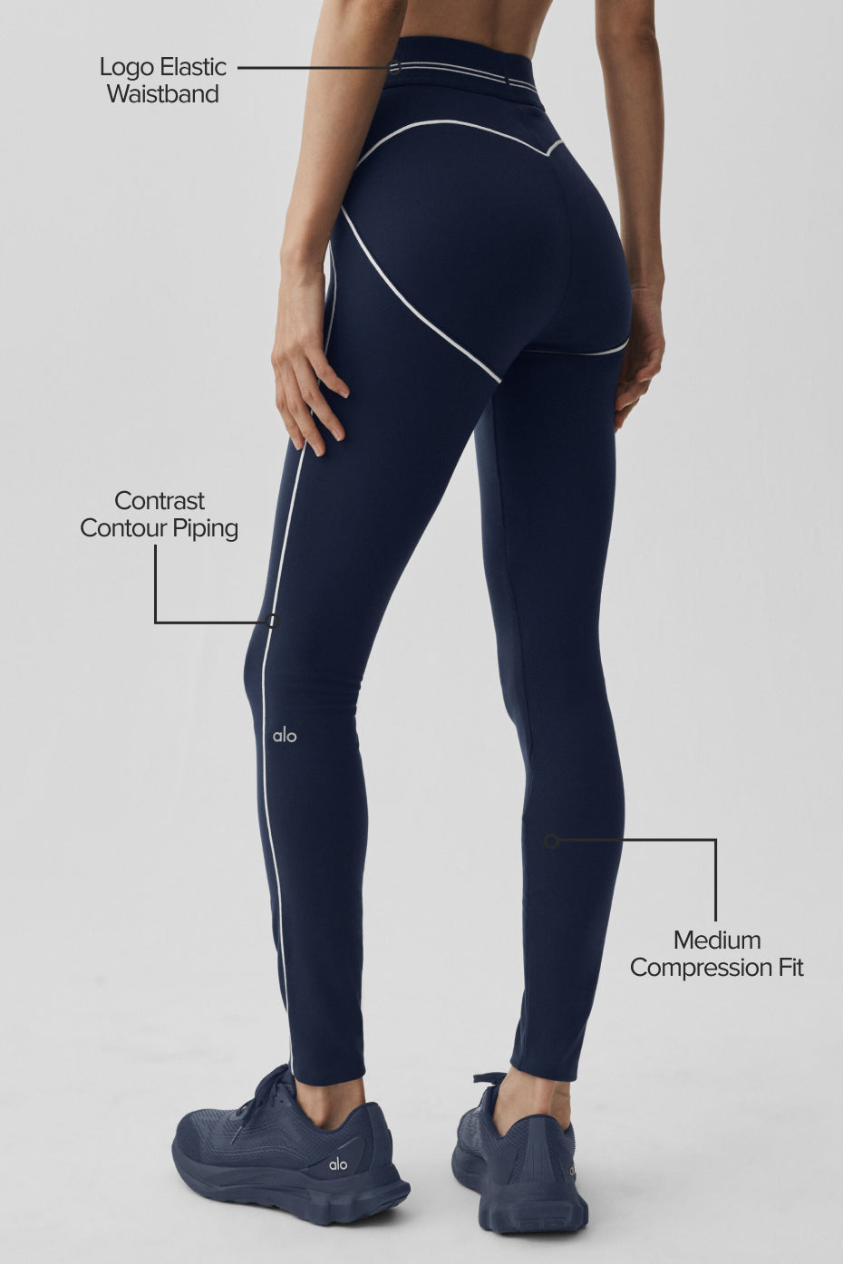 Airbrush High-Waist Heart Throb Legging - Navy/White