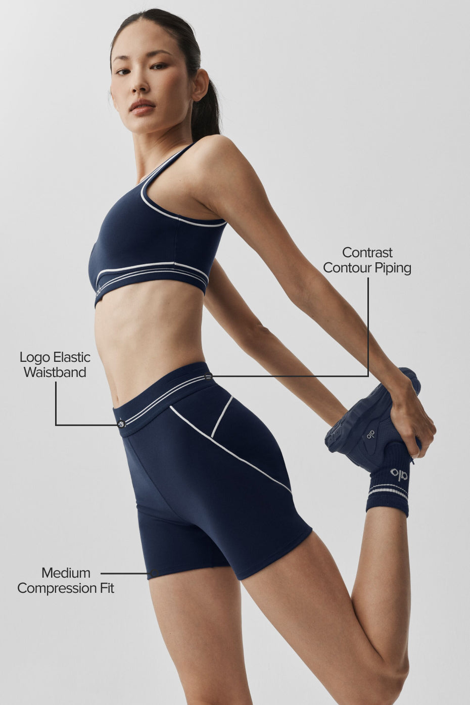 Airbrush High-Waist Heart Throb Short - Navy/White