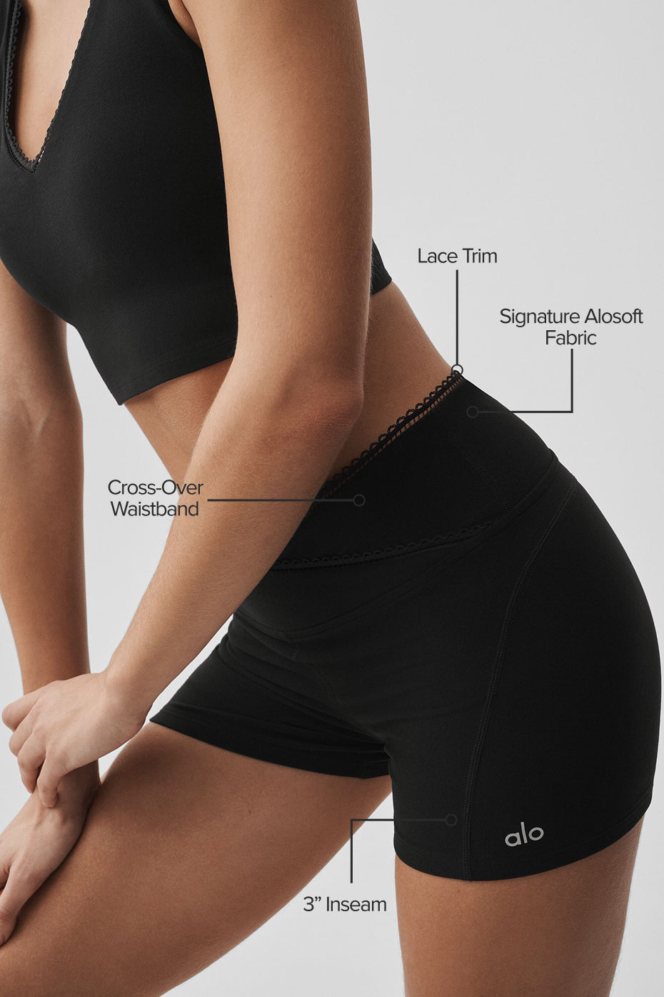 3" Alosoft Affection Short - Black