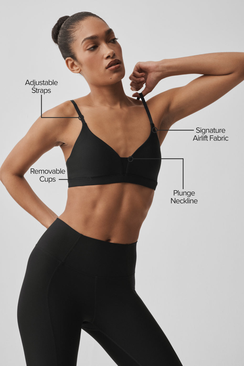 Airlift Fine Line Bra - Black