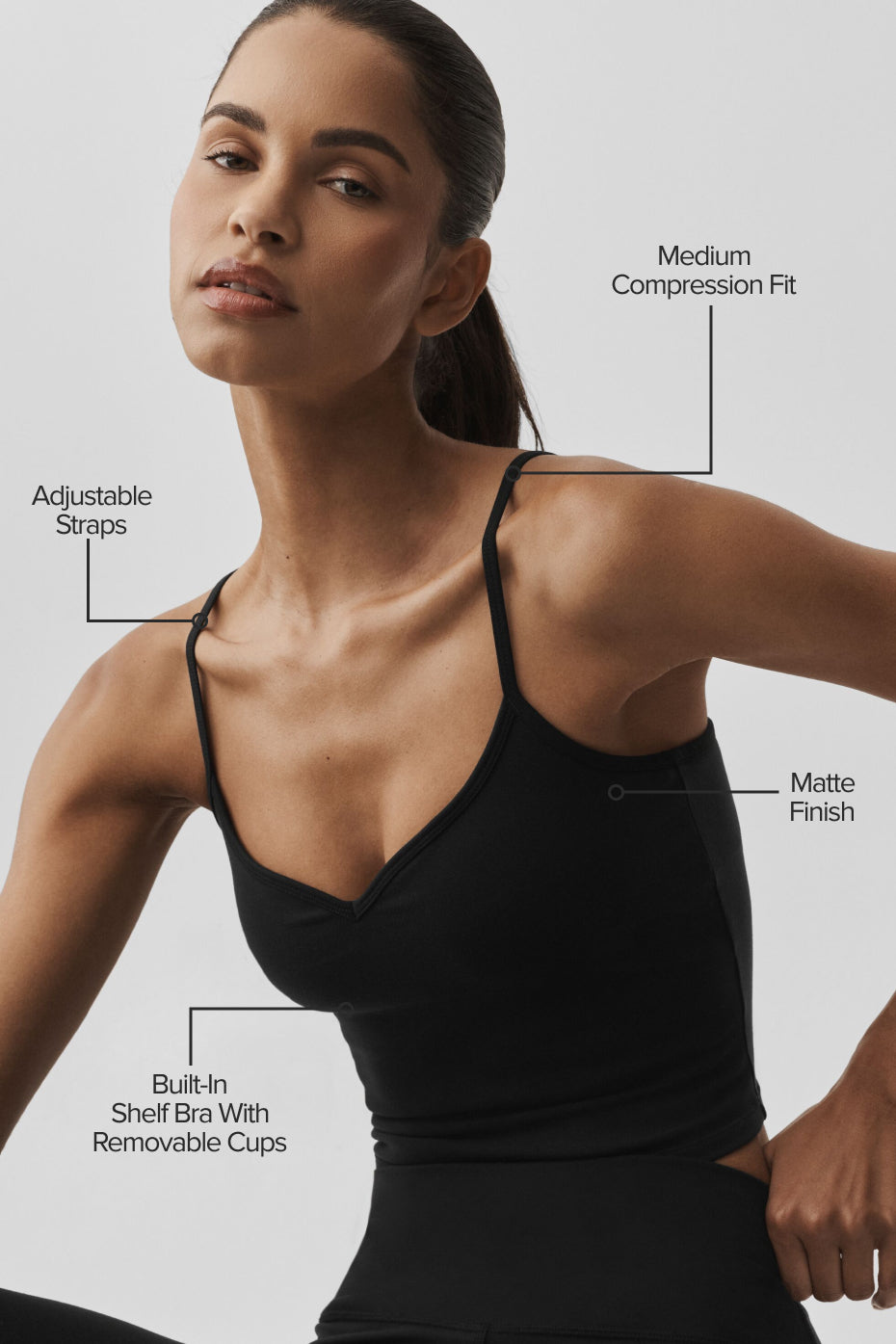 Airbrush Refined Bra Tank - Black