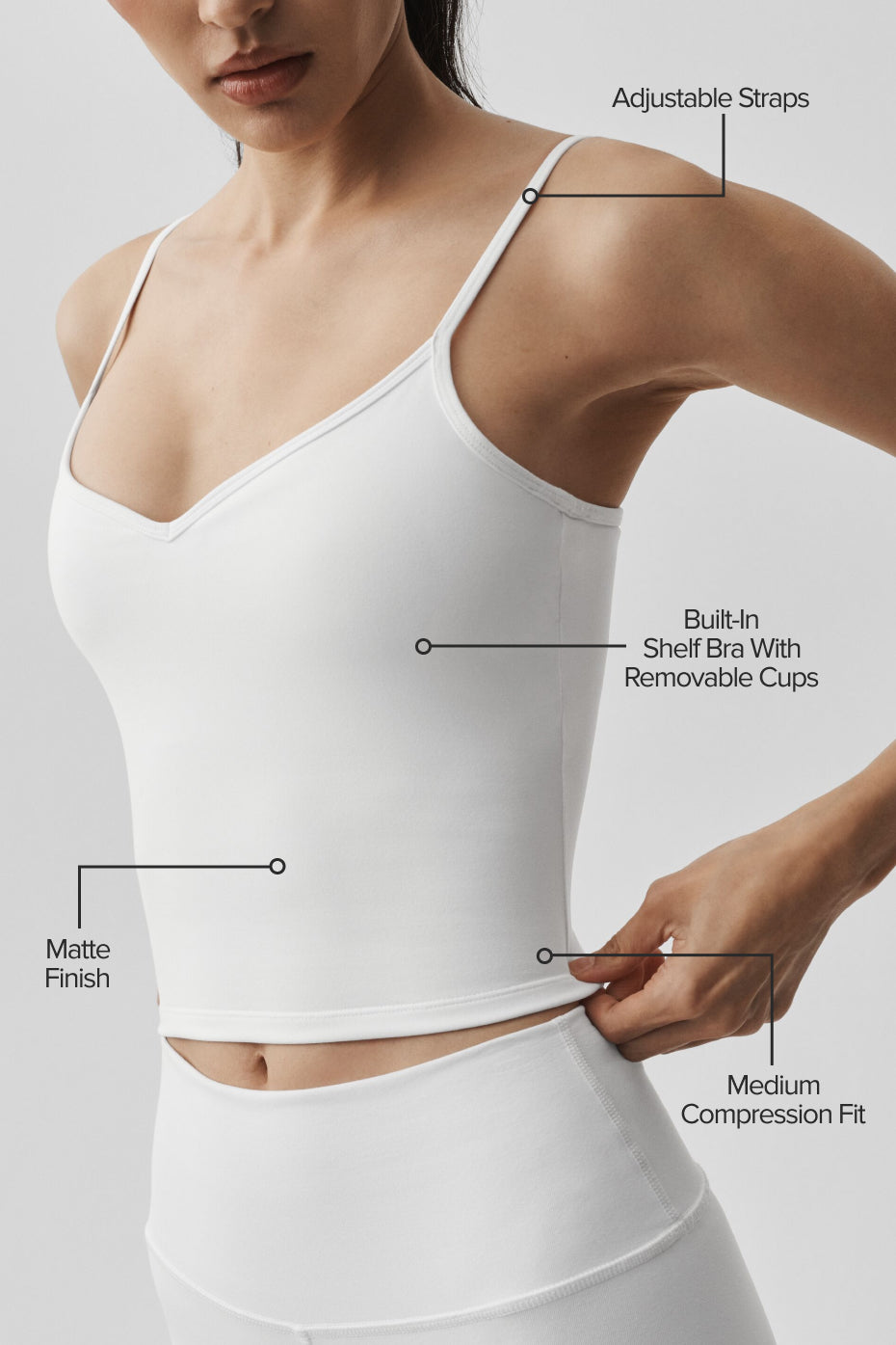 Airbrush Refined Bra Tank - White